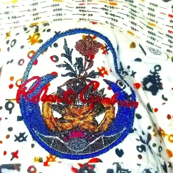 Men's Robert Graham Long Sleeve Button Down Flip Cuff Hyper Novelty Print Shirt - Picture 2 of 8